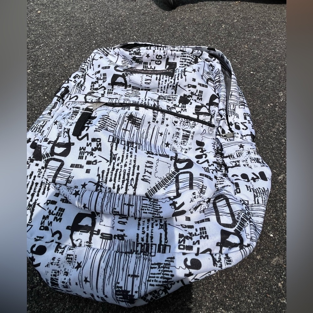 Jansport Black and White Graphic Backpack
